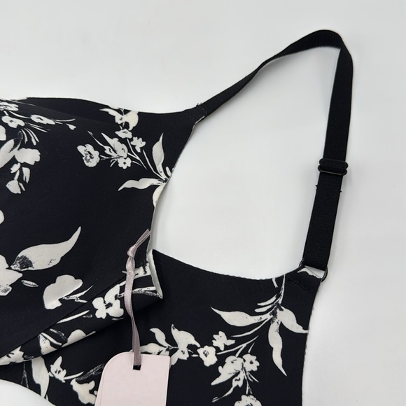 NWT Ambrielle Priya Floral V-Neck Lounge Bra – Black, Size S - Picture 10 of 10